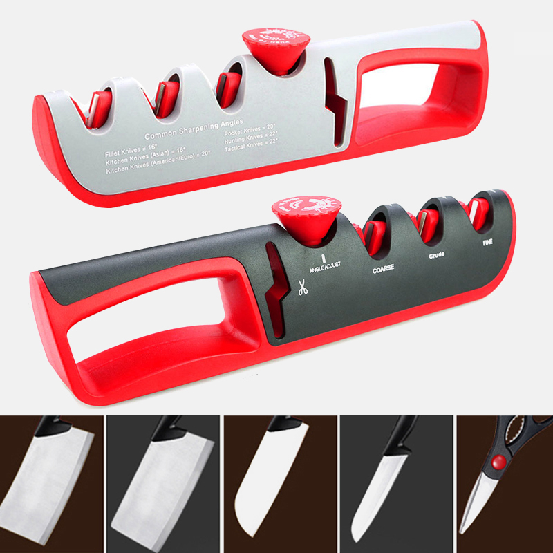 Knife Sharpener Angle Adjustable 4 Stages Scissors Sharpening stone  Professional Kitchen Grinder knives Whetstone Sharpener Tool