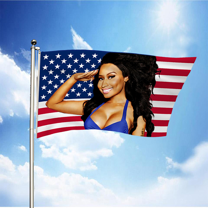 nicki minaj on a flag