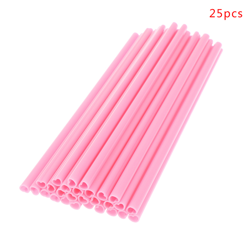 25Pcs Smoothie Straws Heart Shaped Pink Straws Drinking Cute Plastic Straws  Reusable Straw