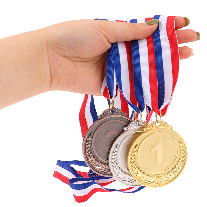 Gold Silver Bronze Award Children Medal Winner Reward Badge Kids Game Pr-YR  S^3