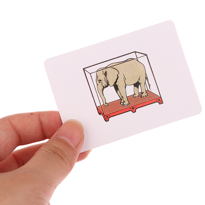 Funny Circus Magic Toy Animals Cage Cards Magic Tricks Easy Play Kids Toy  Com-t