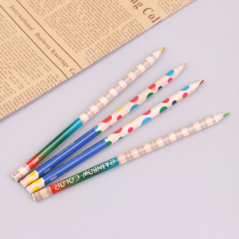 10PCS Creative four-color one core color pencil thin core rainbow p.yp QF