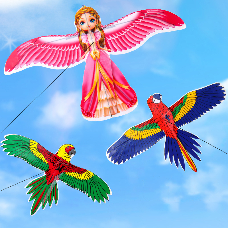 Cartoon Children Kite Mini Plastic Toys Kite + 40cm Hand Brake Fishing Rod  T Bh