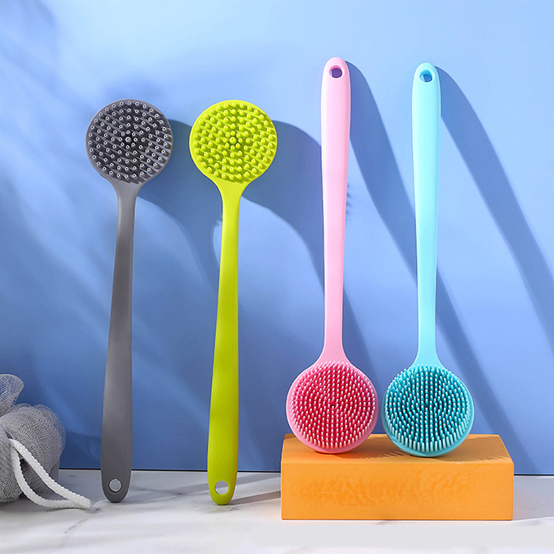 Long handled bath shower back brush double-sided - HB Silicone