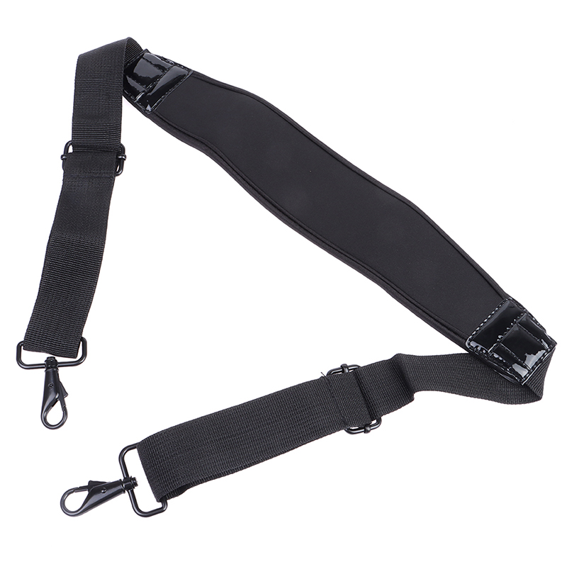 Black Adjustable Shoulder Bag Strap with Double Hooks for Laptop