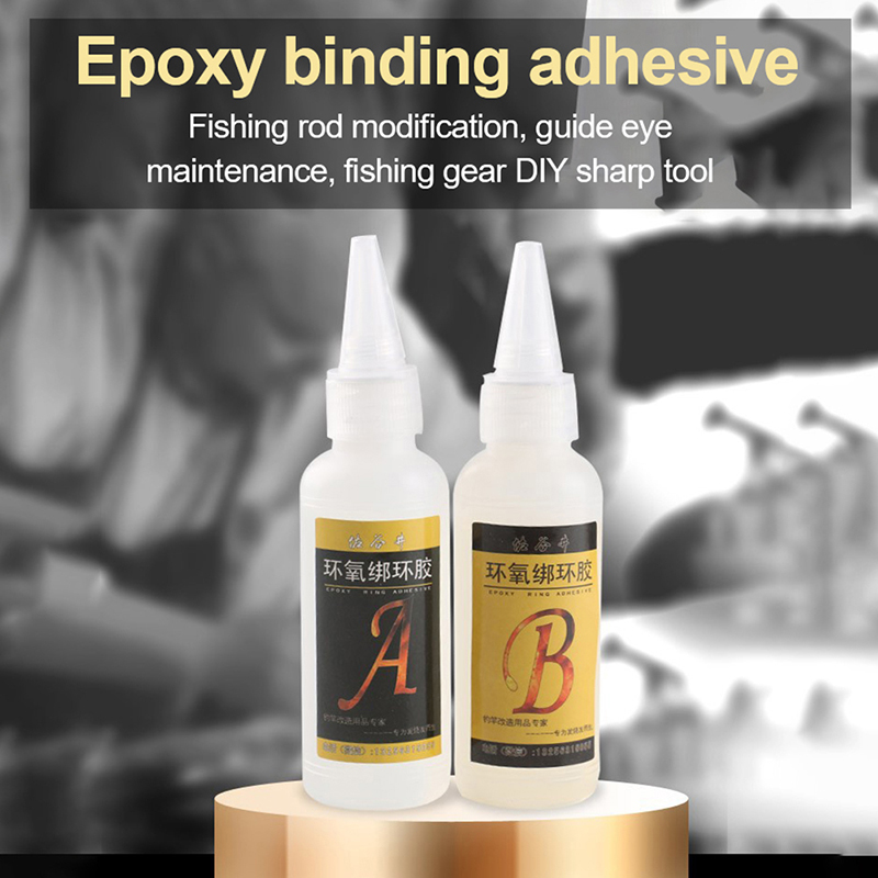2Pcs Fishing Rod Building Epoxy AB Transparent Glue Adhesive Quick