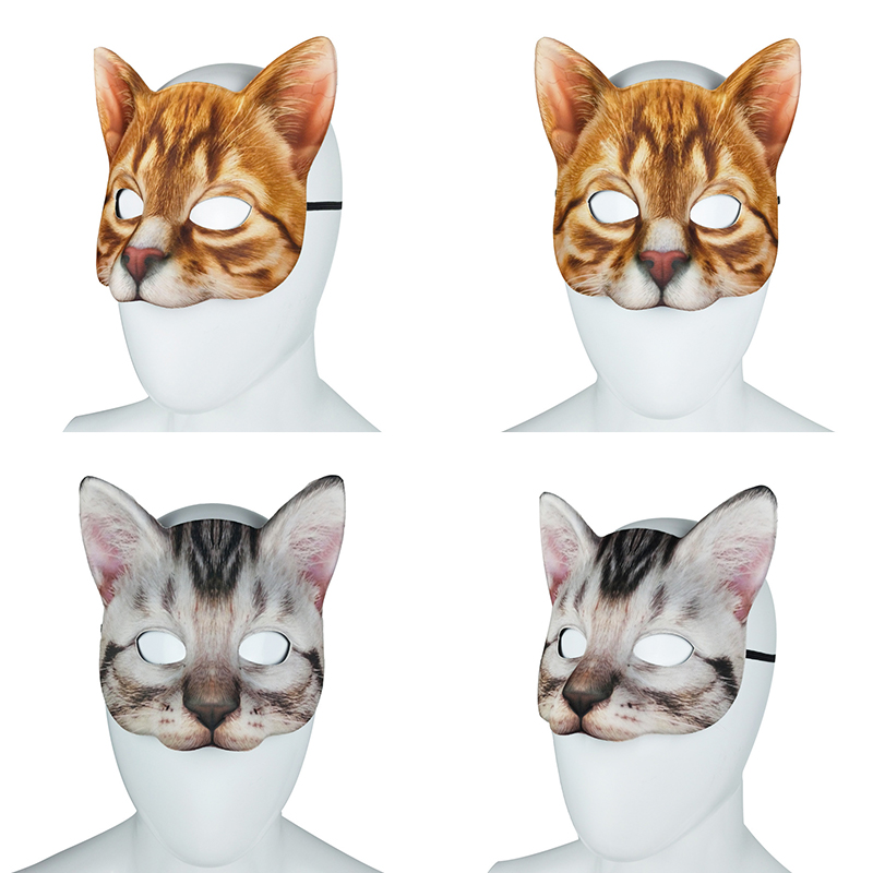 Maschera Cosplay di carnevale gatto bambini mezza faccia puntelli di  copertura animale peloso adulto Costume di Halloween maschere di animali  per giocare a una festa - AliExpress