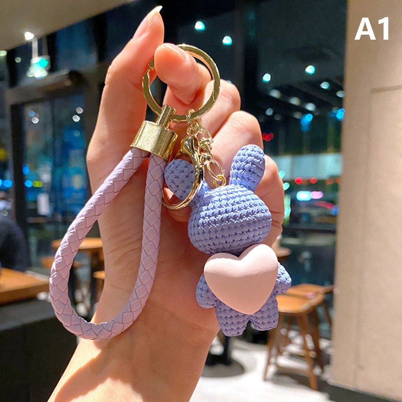 Cartoon Resin Love Rabbit Keychain Men And Women Cute Creative