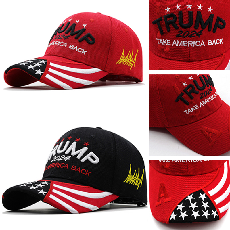 Embroidery Donald Trump 2024 Hat Usa Flag Great Again President