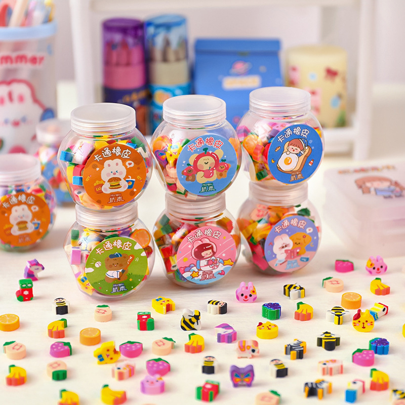 50PCS Cute Rubber Eraser Creative Animal Fruit Pencil Erasers Mini ...