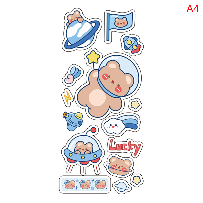 5 Sheets Kawaii Cute Sticker Cartoon Animal Journal Stickers