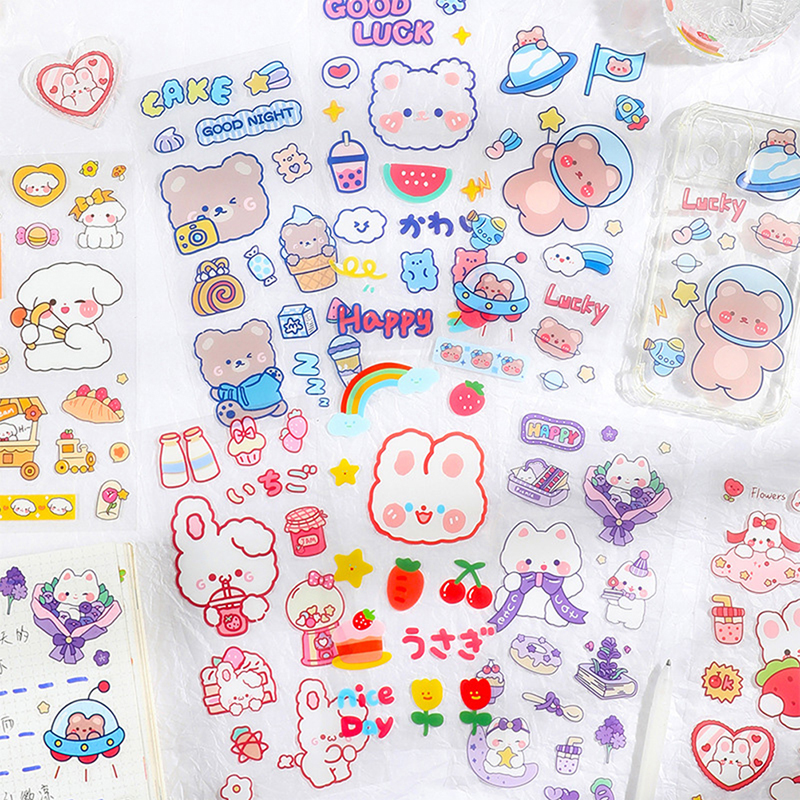 Αγορά Εμπέι  5 Sheets Kawaii Cute Sticker Cartoon Animal Journal