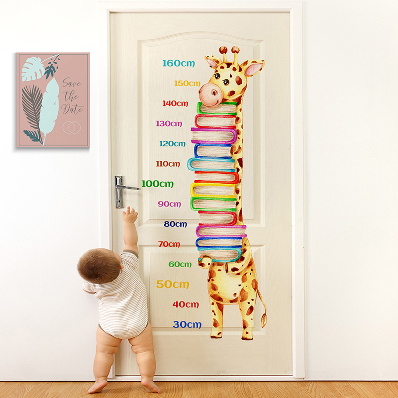 Acheter Autocollants muraux girafe lapin avec livre, décor de pépinière,  décoration de salle de lecture pour enfants, autocollant de bibliothèque  d'étudiant, affiches murales de classe
