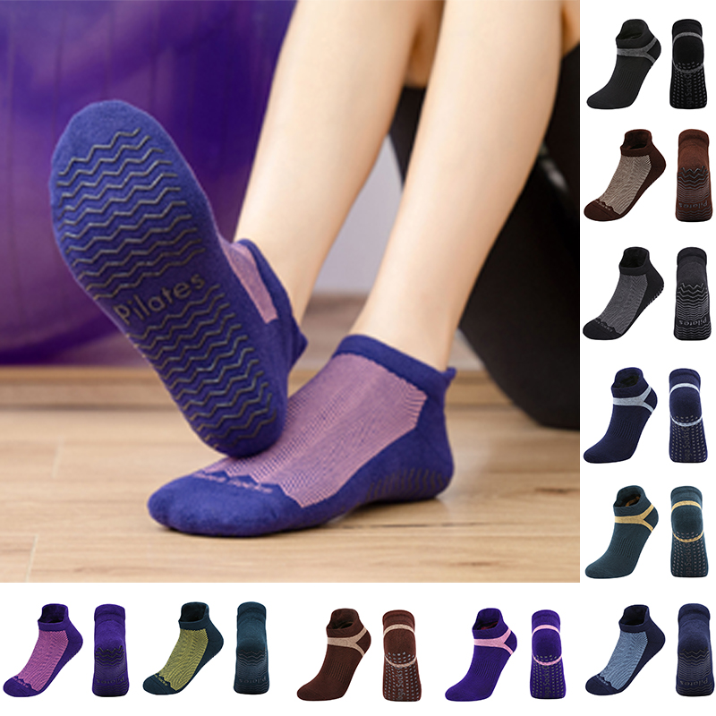 Plus Size Yoga Pilates Socks Women Men Sport Terry Cotton Anti-Slip  Compression Fitness Gym Dance Playground Floor Ankle Sock