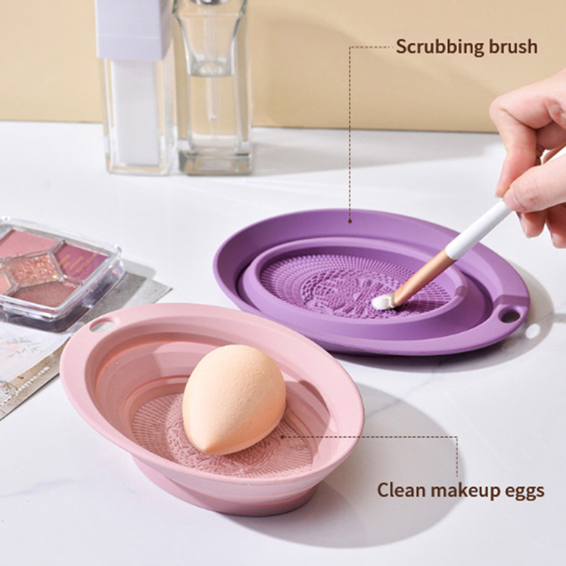 Makeup Brush Cleaner Mat Silicone Cosmetic Cleaning Pad Washing Scrubber  Board Makeup Egg Washing Tool