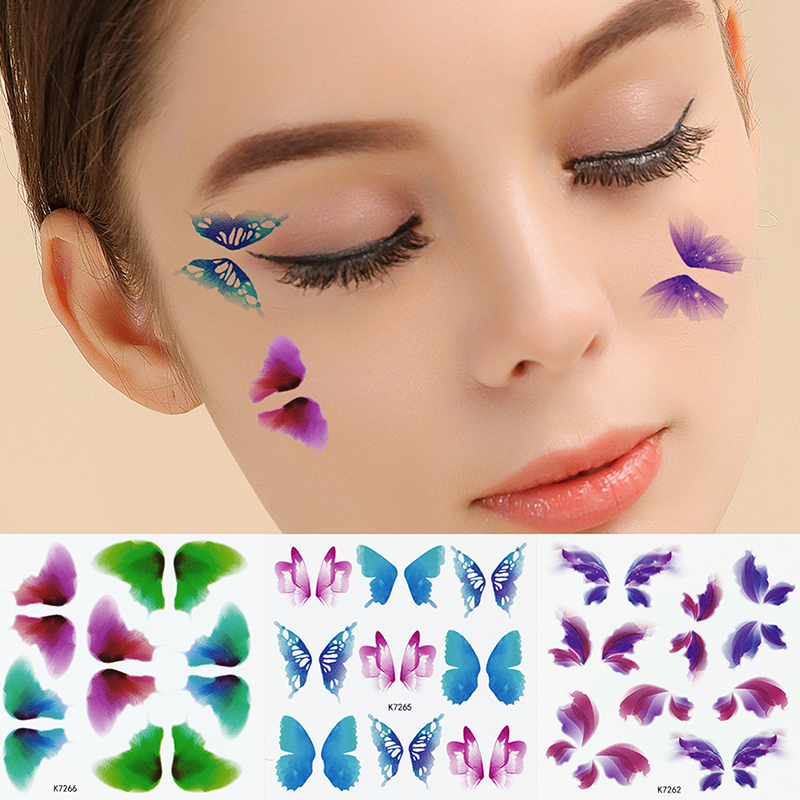 Fairy Butterfly Tattoo Sticker Waterproof Eyes Face Hand Body Art Fake  Tattoo TS