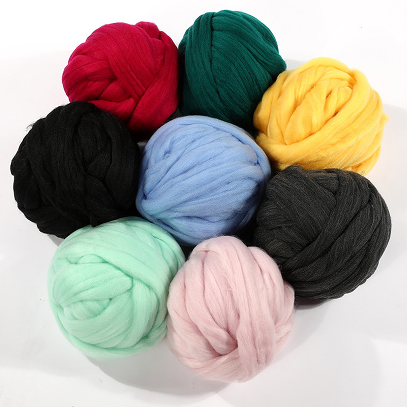 Bulky Wool Yarn Chunky Arm Knitting Super Soft Giant Ball Roving Crocheting  DIY