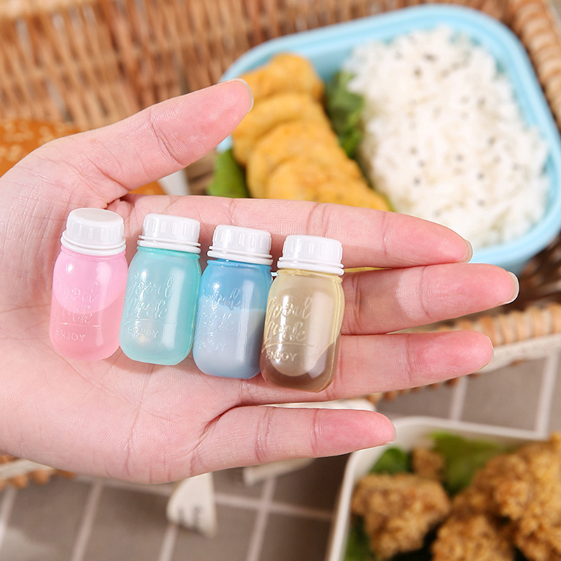 4pcs Plastic Sauce Squeeze Bottle Mini Seasoning Box Salad