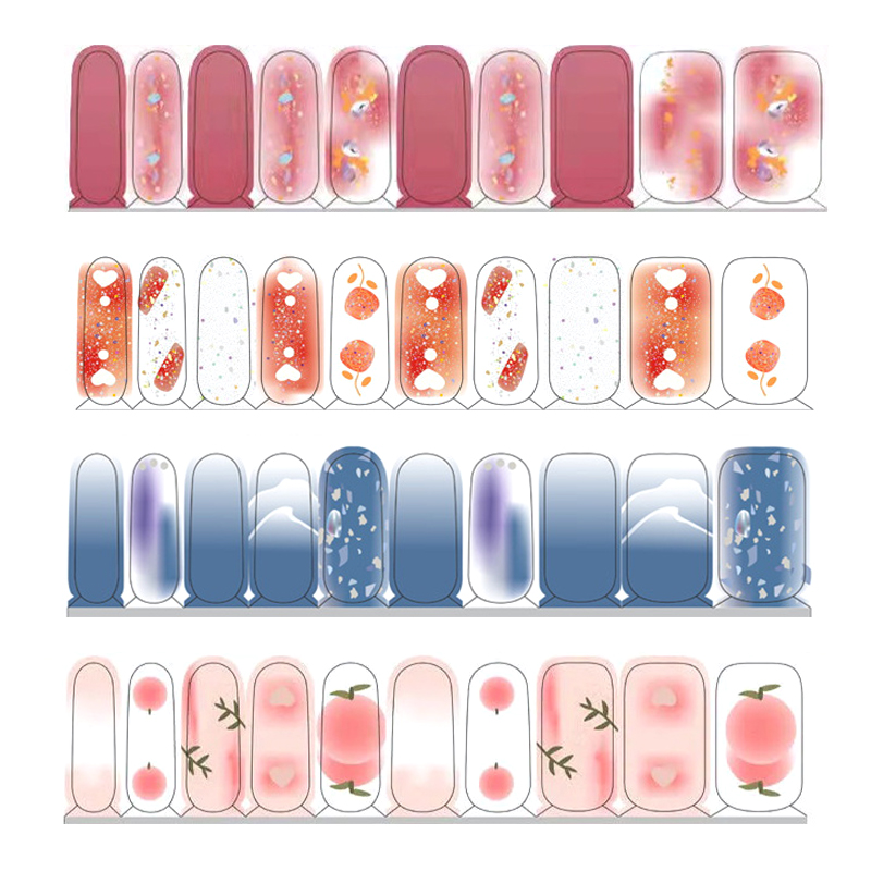 Semi Cured Nail Stickers Gel Nail Polish Strips Long LastingSelf