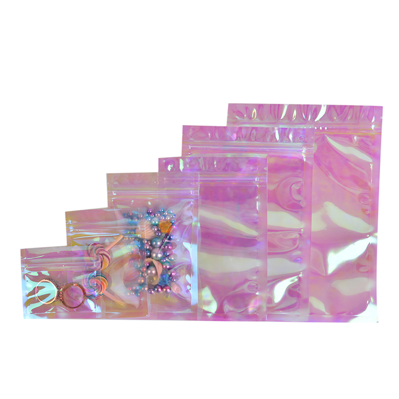 Zipper Coin Pouches Clear Vinyl Iridescent Holographic Stars Zip