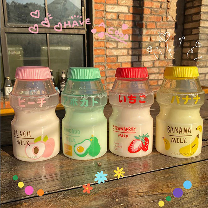 480ml Plastic Water Bottle Drinking Bottle Shape Cute Kawaii Milk Shaker  Bottle