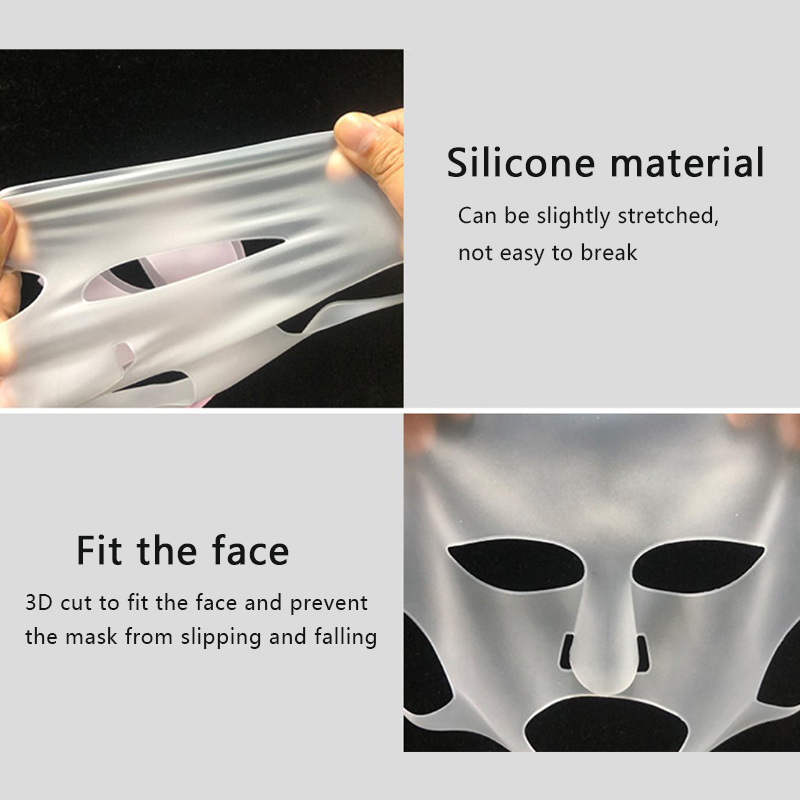 Maschera viso in silicone riutilizzabile antirughe a forma di V foglio gel  rasso