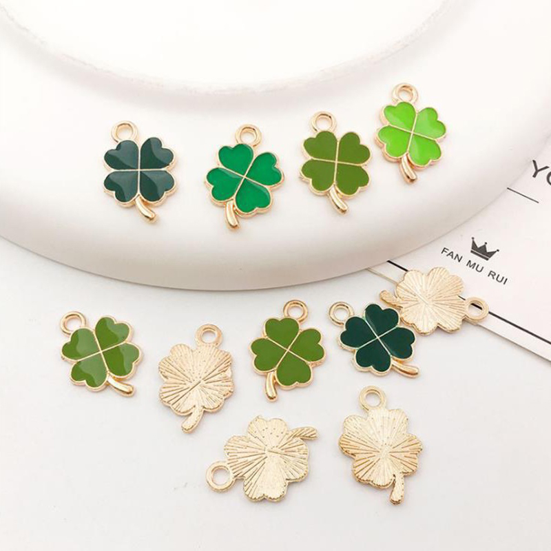 48pcs/Set Four Leaf Clover Necklace Charms Pendants For DIY Making ...