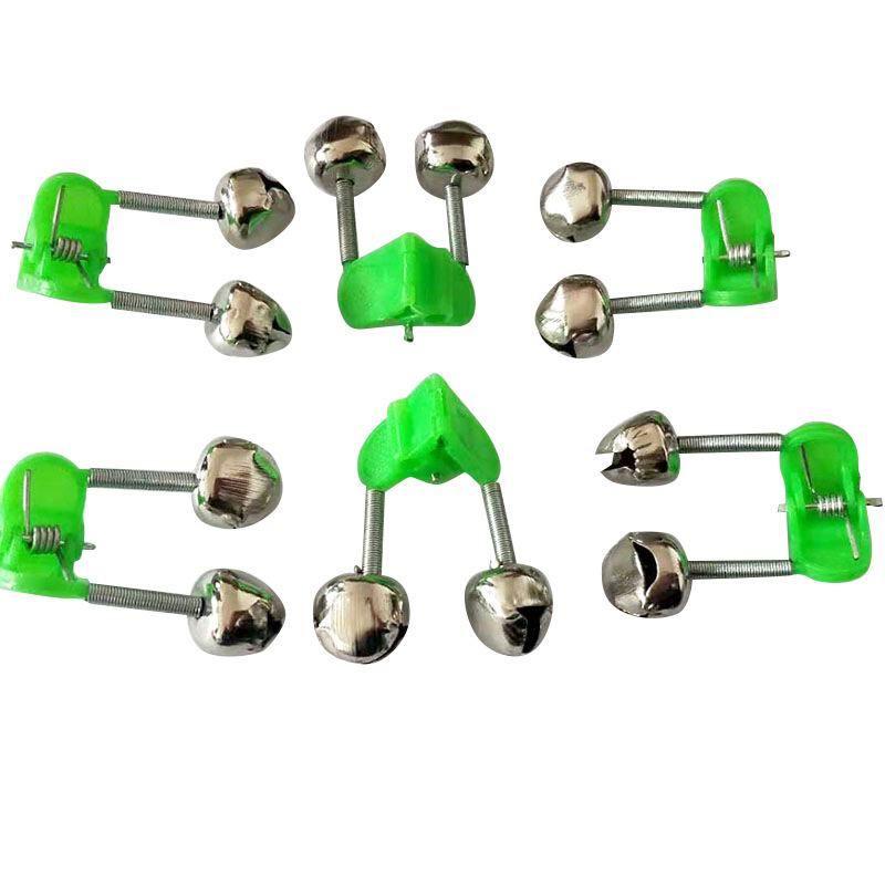 10 Pcs Fishing Rod Alarm Bells Clip Style Dual Bells Rod Clamp Tip