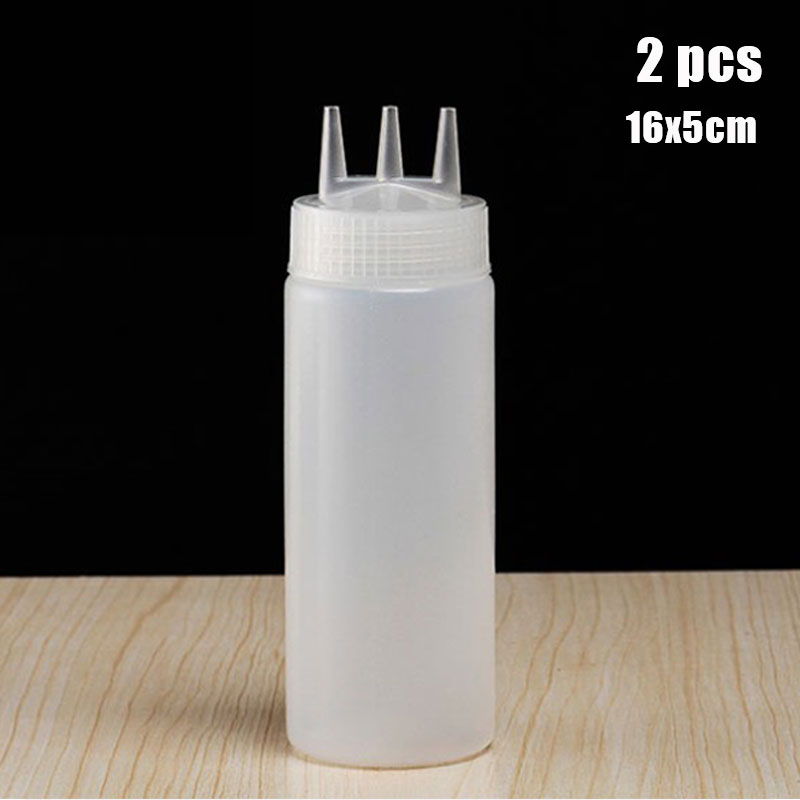 3 Holes Twist Cap Squeeze Bottle Food Grade Plastic Mayo Bottles Kitchen  GadA#$6