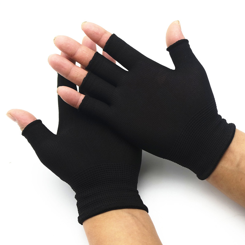 Women Fingerless Gloves Thin - Stretchy Soft Half Finger Gloves Typing  Gloves 