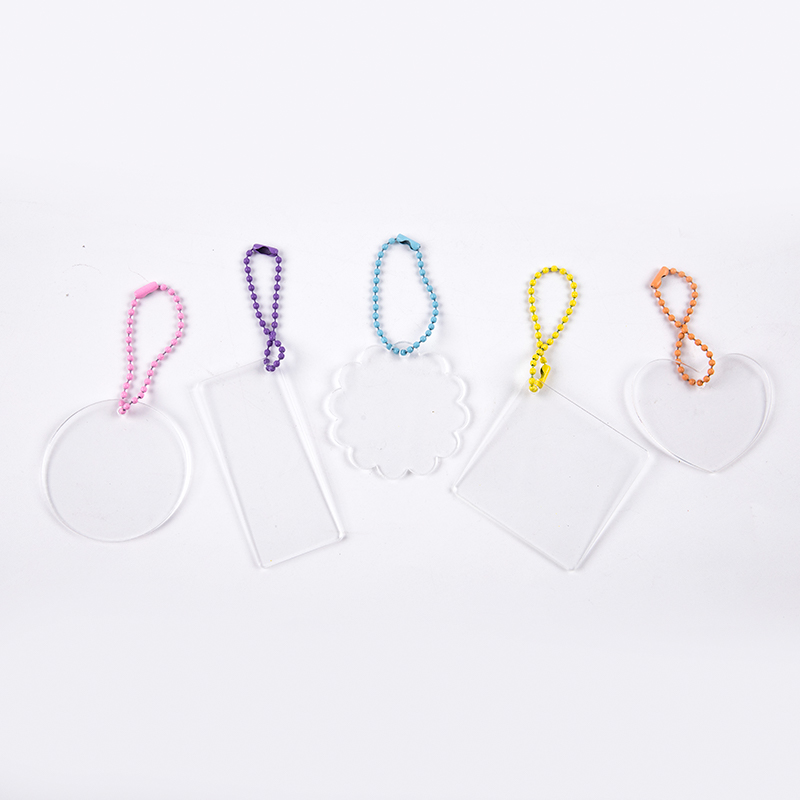 10 pcs Transparent Acrylique Blancs Disques DIY Porte-clés