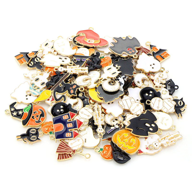 100pcs Halloween Enamel Charms Pendant For Jewelry Making DIY