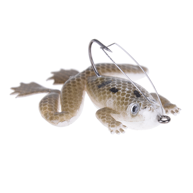 Lot 1Pcs Plastic Frog Fishing Lures ass Spinner Bait Weedless Hook