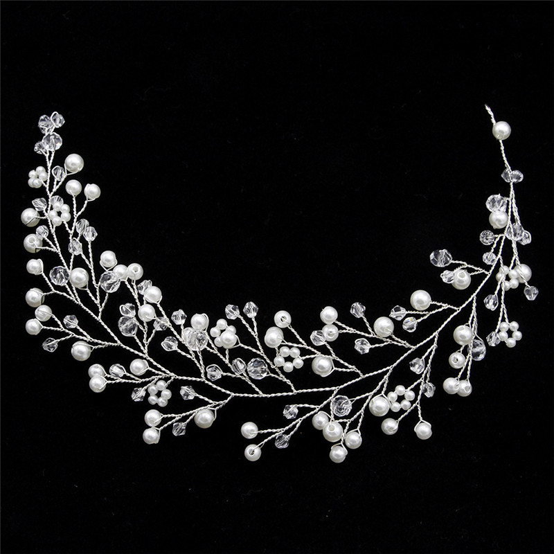 Fascia in cristallo moda tiara sposa fatta a mano simulata sposa perla  matrimonio Z8